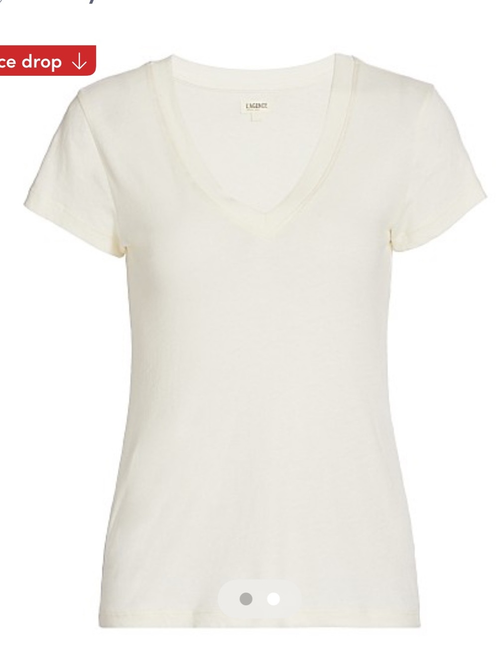 L’agence Becca Women's V-Neck Tee in vintage white